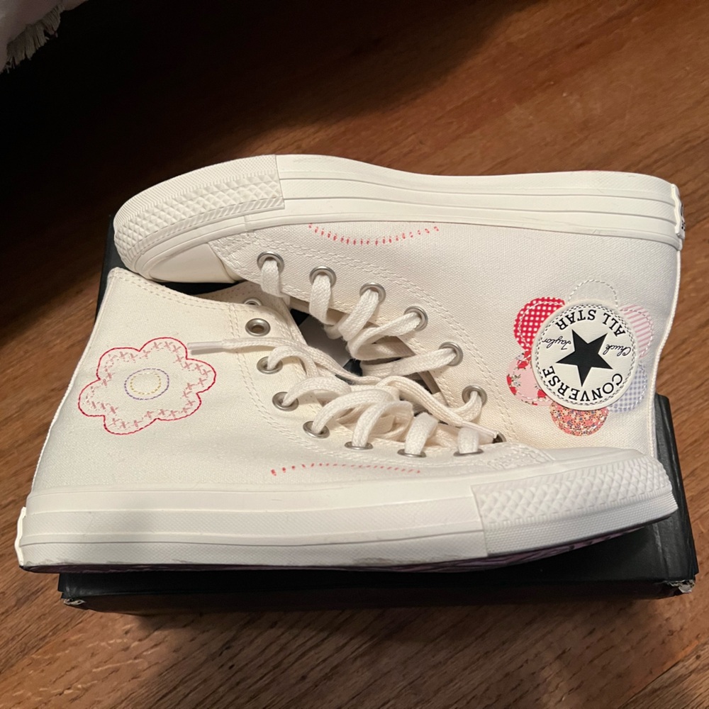 Limited Edition Converse Pink Cream High Top Lace Sneakers